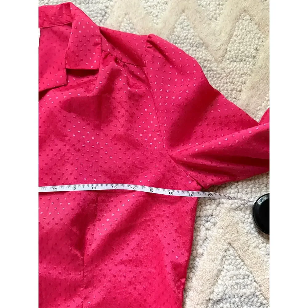 Vintage 1970s You Babes Pink Dagger Collar Prairie Disco Blouse Rare Tag - Picture 7 of 9